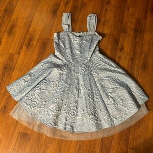 Disney Cinderella hot topic corset dress xl blue with tulle cos play Halloween